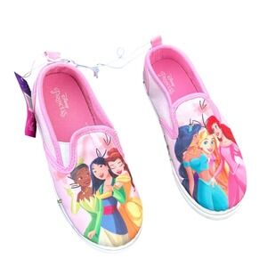 Disney Princess Toddler Girls Slip On Canvas Sneakers Size 12 Pink Shoes